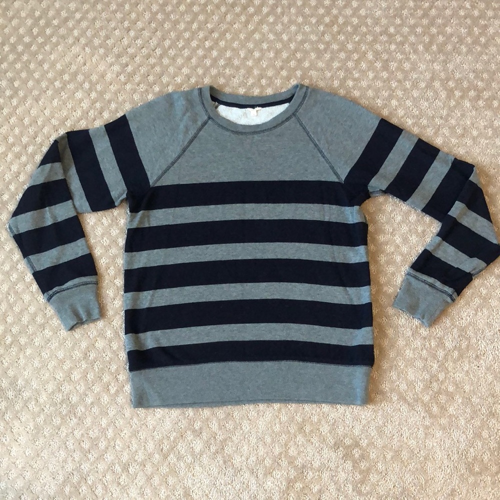Gray and Navy J. Crew crew neck sweatshirt